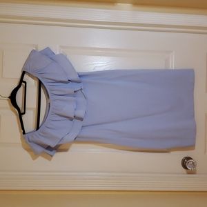 Light blue off the shoulder mini dress